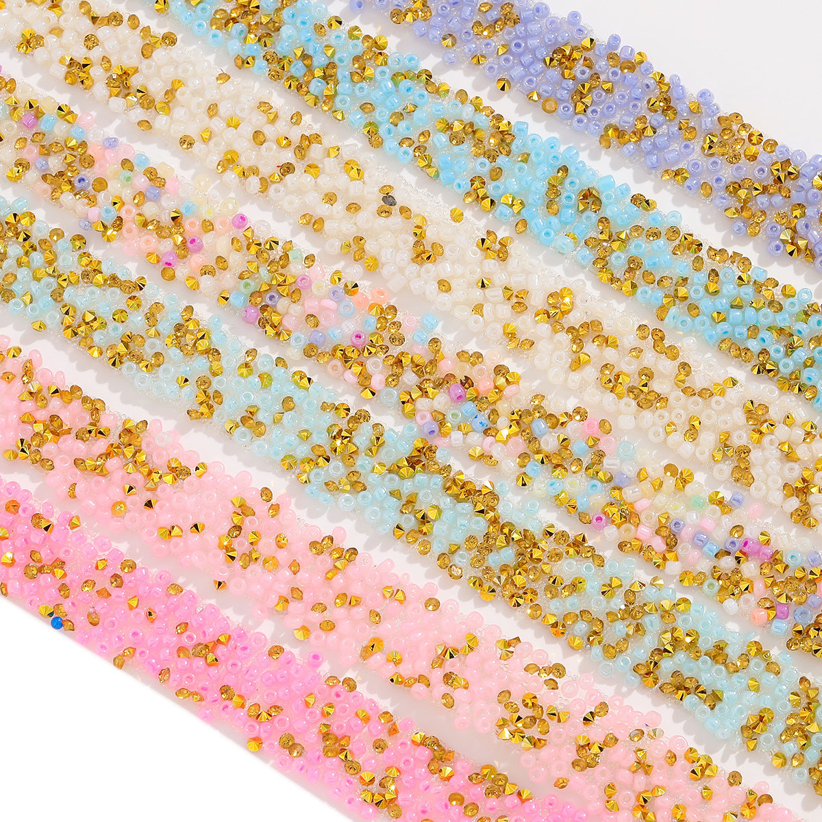 Wholesale 10pcs/pack Double-Sided Adhesive Hot Melt Backing 1. 5cm Wide Diamond Belt